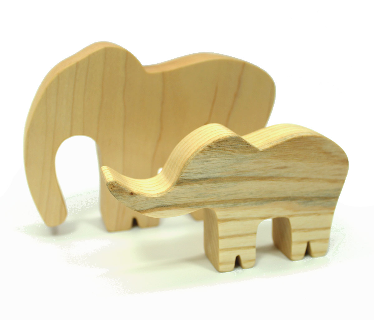 Elephant Wood Toy Family